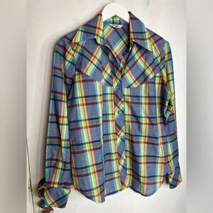 Levi's Multicolor Plaid Button-Up Shirt - Blue, Yellow, Green